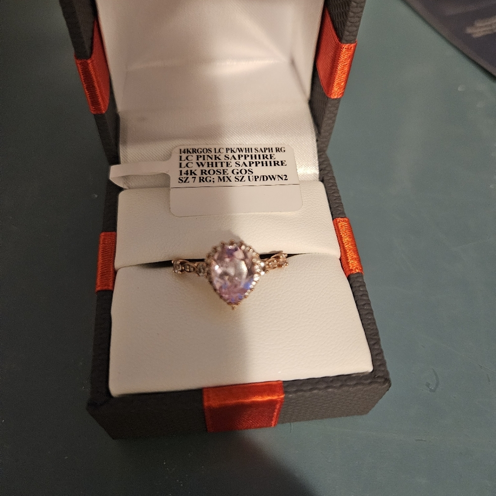 Elegant Rose Gold and White Sapphire Ring